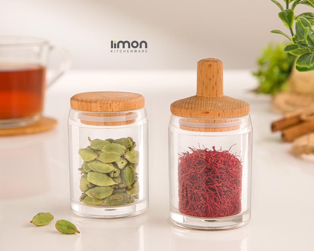 جای زعفران درب چوبی لیمون